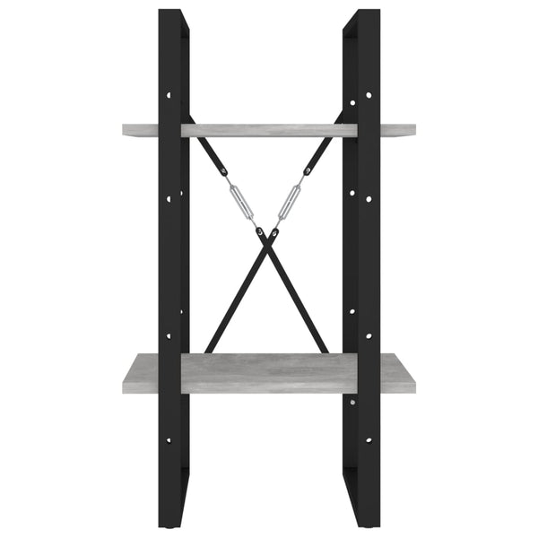 vidaXL Bookcase with 2 Compartments Concrete Grey 40x30x70 cm Engineered Wood