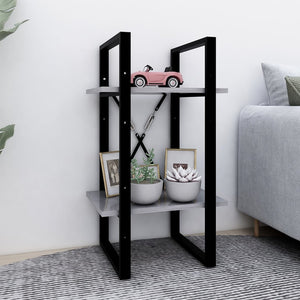vidaXL Bookcase with 2 Compartments Concrete Grey 40x30x70 cm Engineered Wood