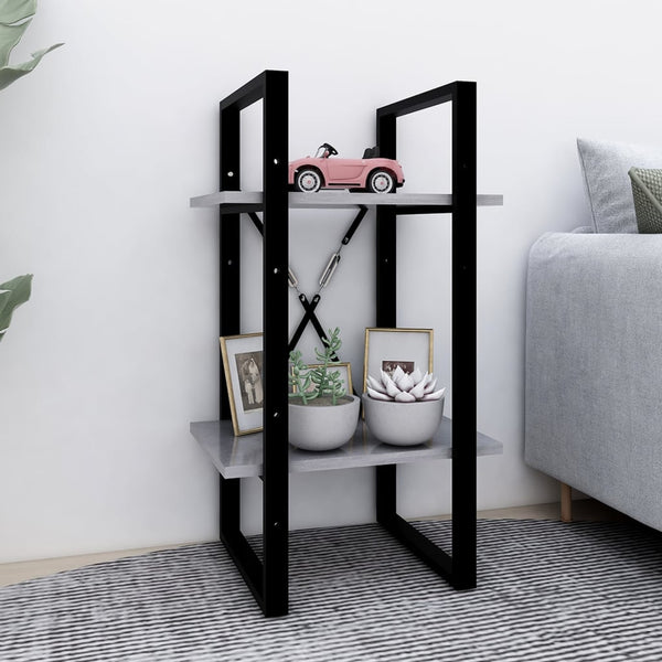 vidaXL Bookcase with 2 Compartments Concrete Grey 40x30x70 cm Engineered Wood