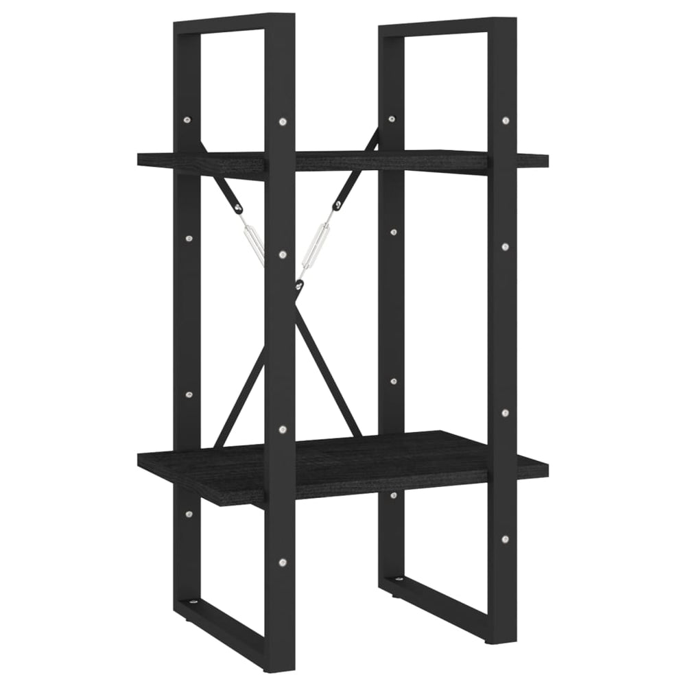 Schwarzes Bücherregal Kiefer Massivholz 40x70 cm
