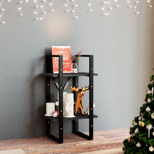 vidaXL Étagère à Livres 2 Niveaux Noir 40x30x70 cm Bois de Pin Massif
