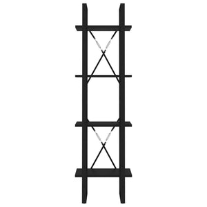 Schwarzes Bücherregal mit 4 Fächern