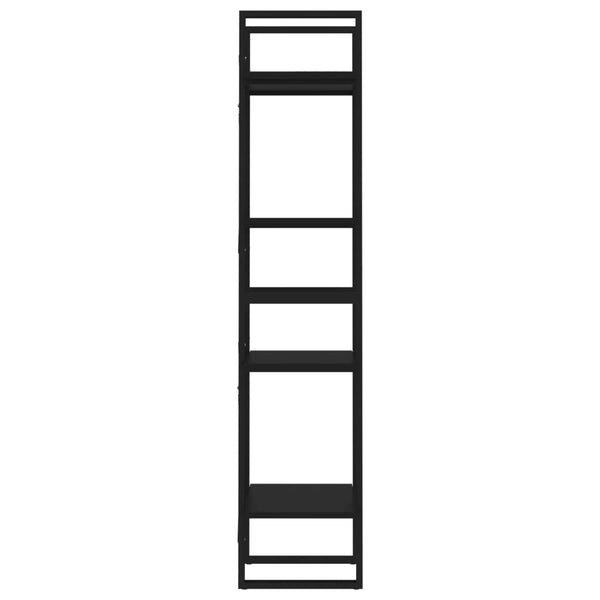 Schwarzes Bücherregal mit 4 Fächern