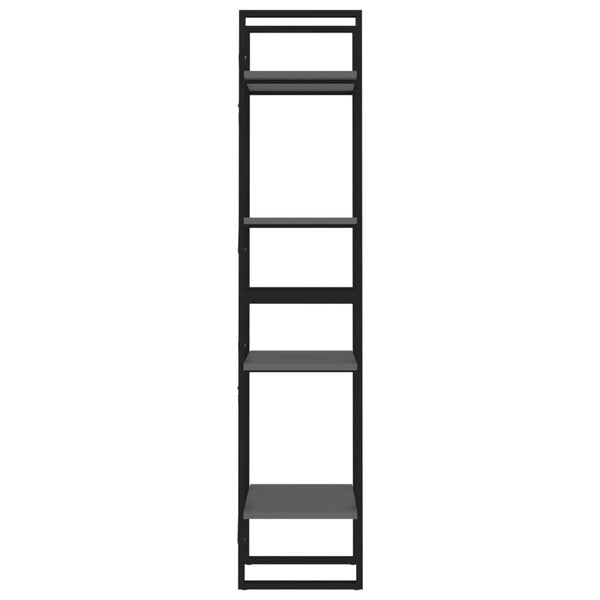 Graues Bücherregal mit 4 Fächern