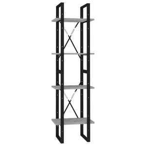 vidaXL Bibliothèque 4 étagères gris béton 40x30x140 cm bois d'ingénierie