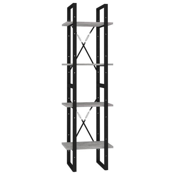 vidaXL Bibliothèque 4 étagères gris béton 40x30x140 cm bois d'ingénierie