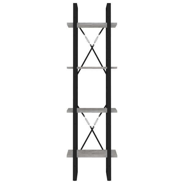 vidaXL Bibliothèque 4 étagères gris béton 40x30x140 cm bois d'ingénierie