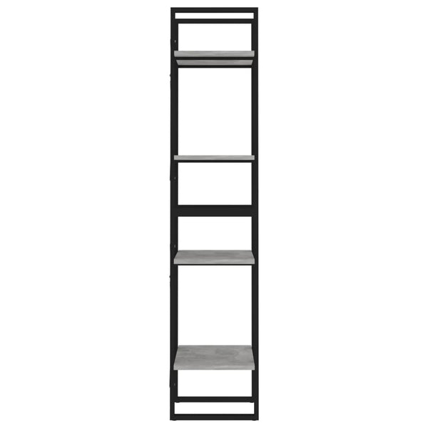 vidaXL Bibliothèque 4 étagères gris béton 40x30x140 cm bois d'ingénierie