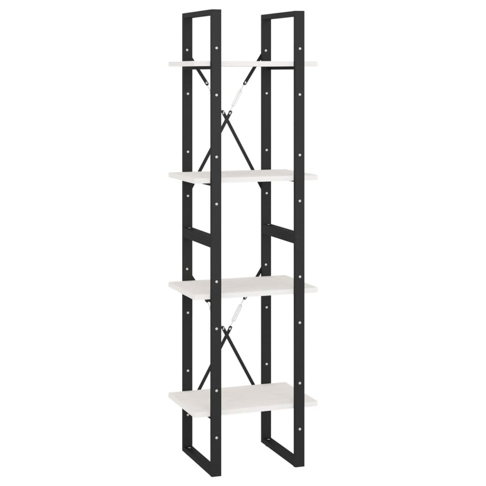 Weißes Bücherregal Kiefer Massivholz 40x140cm
