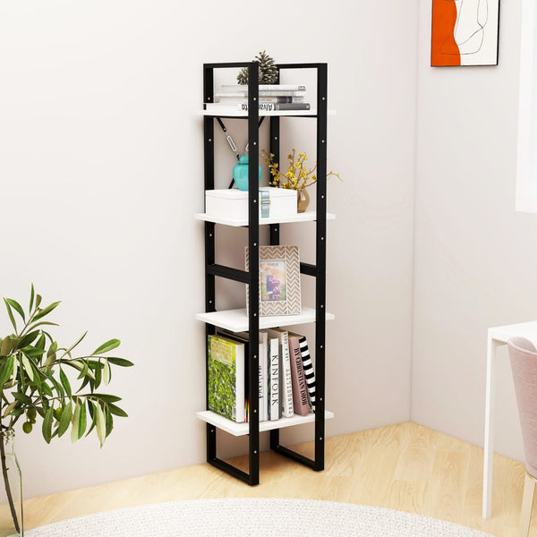 Weißes Bücherregal Kiefer Massivholz 40x140cm