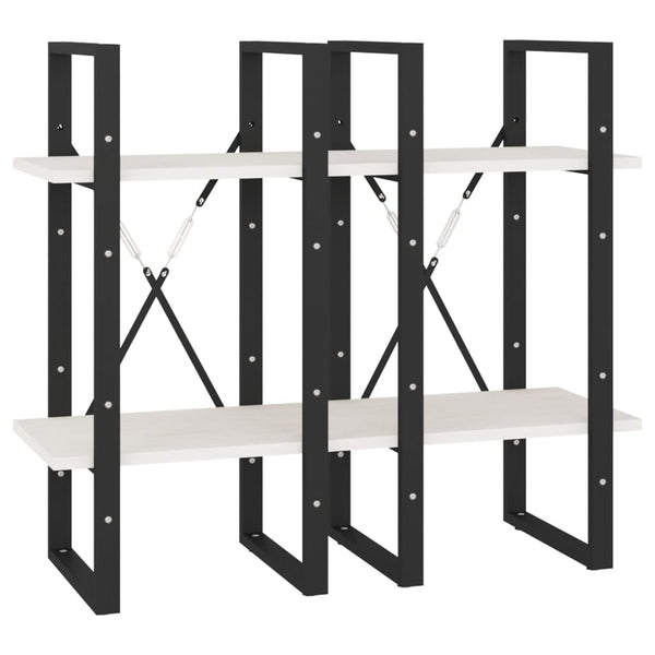 Weißes Bücherregal Kiefer Massivholz 40x140cm