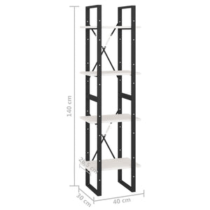 Weißes Bücherregal Kiefer Massivholz 40x140cm