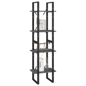 Graues Bücherregal Kiefer Massivholz 40x140 cm