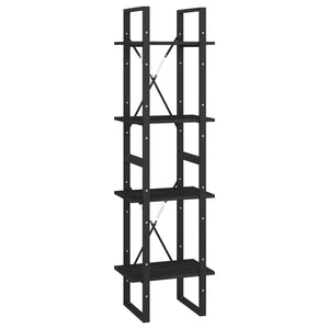 Schwarzes Bücherregal Kiefer Massivholz 40x30x140cm
