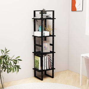 Schwarzes Bücherregal Kiefer Massivholz 40x30x140cm