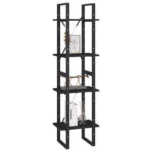 Schwarzes Bücherregal Kiefer Massivholz 40x30x140cm