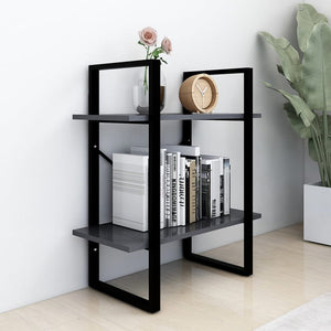 Graues Bücherregal mit 2 Fächern