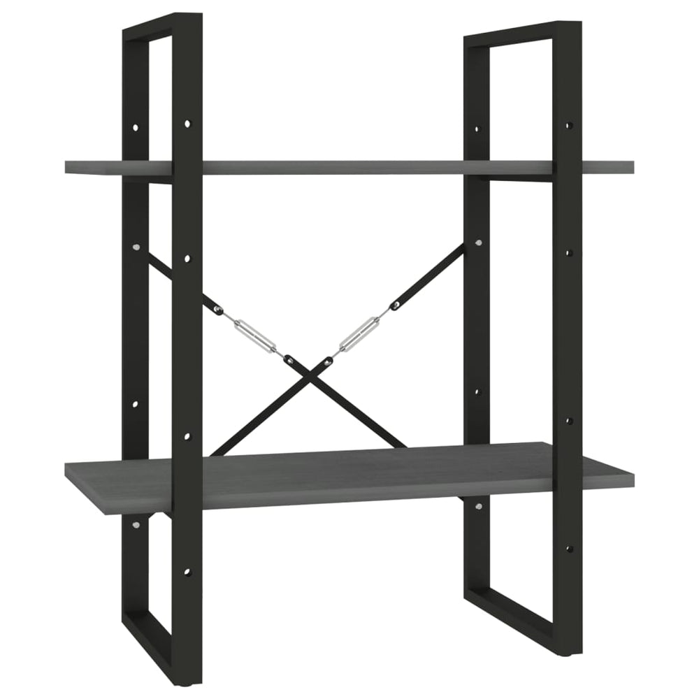 Graues Bücherregal Kiefer Massivholz 60x70cm