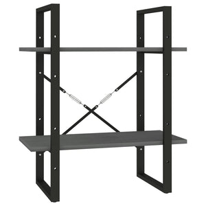 Graues Bücherregal Kiefer Massivholz 60x70cm