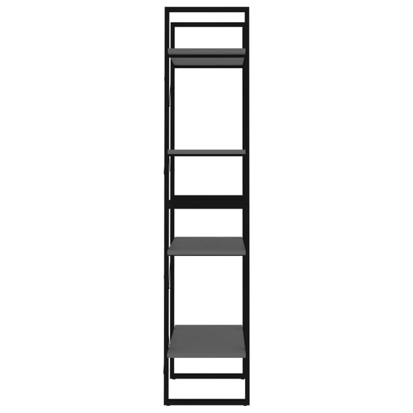 Graues Bücherregal mit 4 Fächern