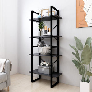 Graues Bücherregal mit 4 Fächern