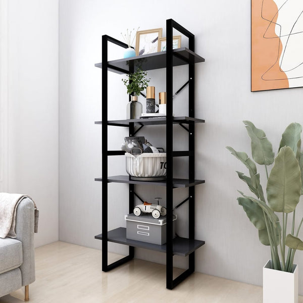 Graues Bücherregal mit 4 Fächern