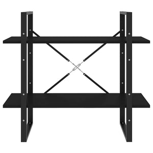 Schwarzes Bücherregal mit 2 Fächern