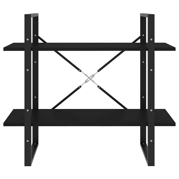 Schwarzes Bücherregal mit 2 Fächern