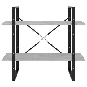 Betongraues Bücherregal mit 2 Fächern