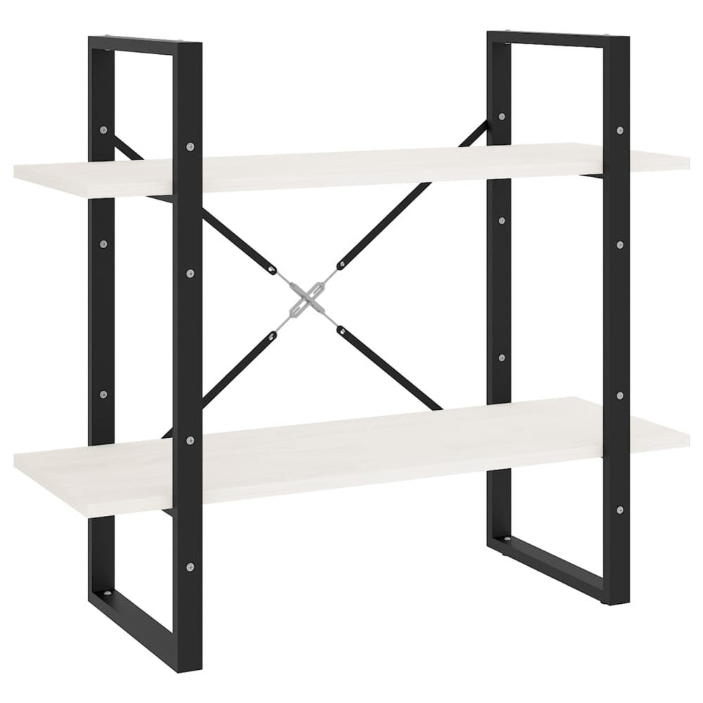 Weißes Bücherregal Kiefer Massivholz 80x70cm