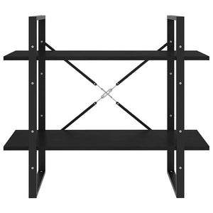 Schwarzes Bücherregal mit 2 Böden