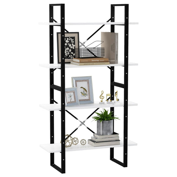 vidaXL Bibliothèque 4 étagères Blanc 80x30x140 cm Bois d'ingénierie
