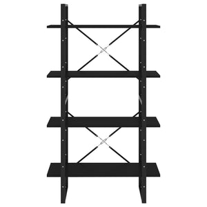 Schwarzes Bücherregal mit 4 Fächern