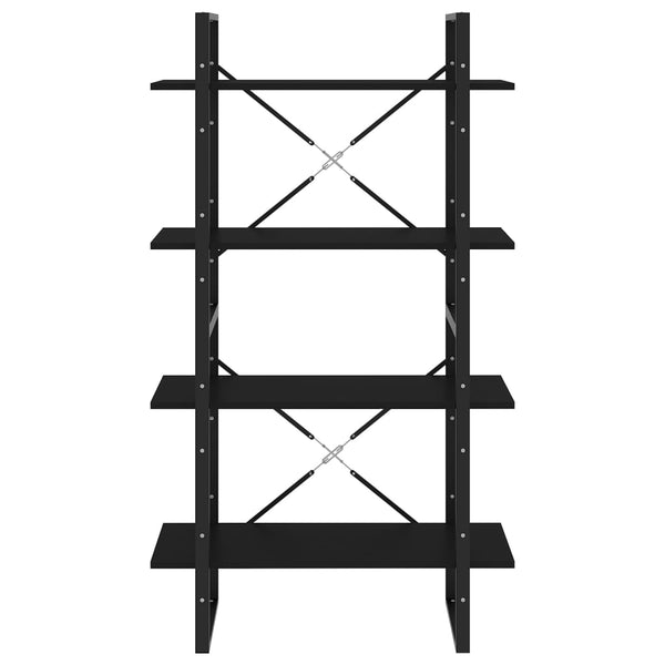 Schwarzes Bücherregal mit 4 Fächern