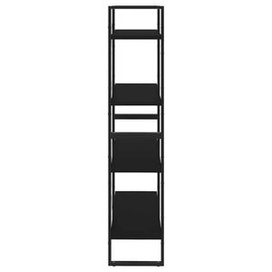 Schwarzes Bücherregal mit 4 Fächern