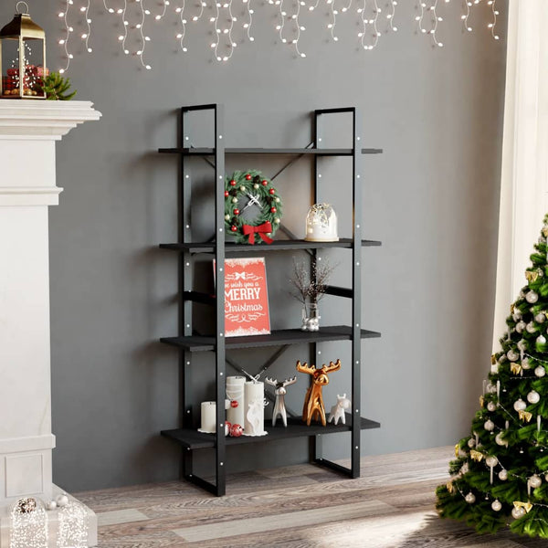 Graues Bücherregal mit 4 Fächern