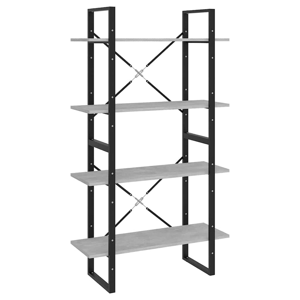 Betongraues Bücherregal mit 4 Fächern