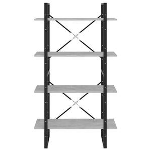 Betongraues Bücherregal mit 4 Fächern