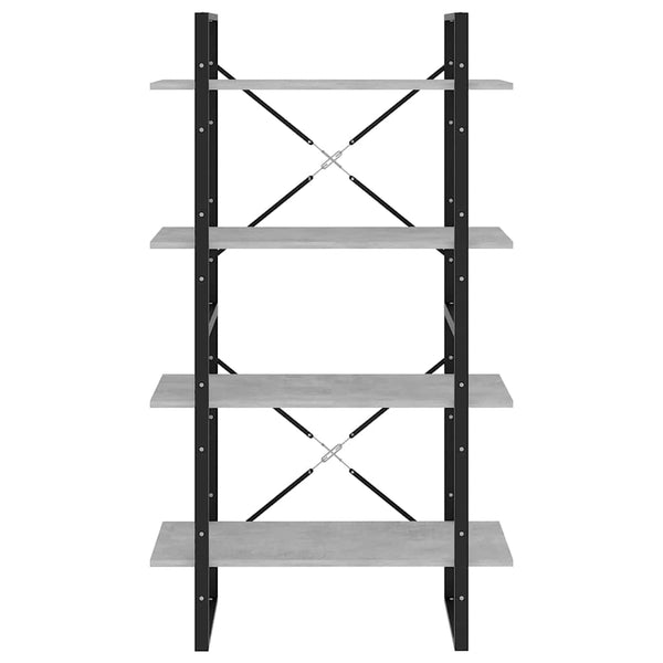 Betongraues Bücherregal mit 4 Fächern