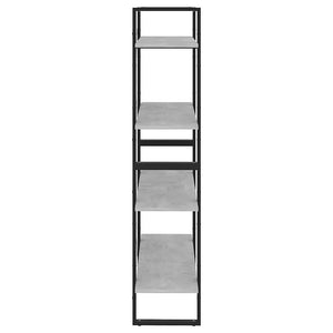 Betongraues Bücherregal mit 4 Fächern