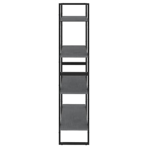 Graues Bücherregal aus Kiefernholz, 4 Böden