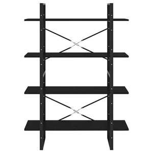 Schwarzes Bücherregal mit 4 Fächern