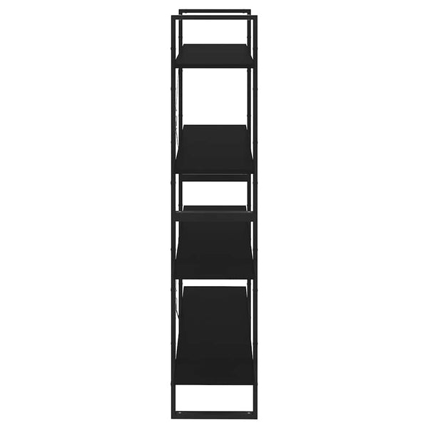 Schwarzes Bücherregal mit 4 Fächern