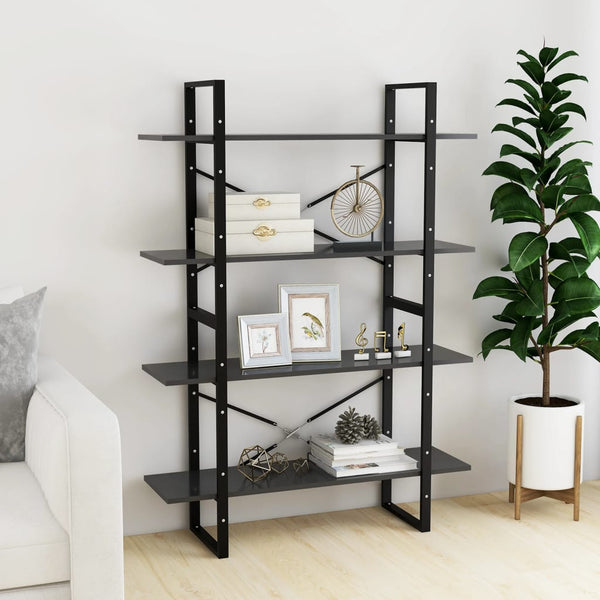 Graues Bücherregal mit 4 Fächern