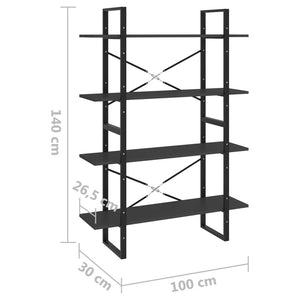 Graues Bücherregal mit 4 Fächern