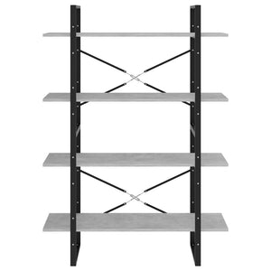 vidaXL Bibliothèque 4 étagères gris béton 100x30x140 cm en bois d'ingénierie