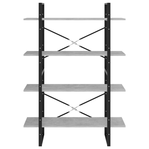vidaXL Bibliothèque 4 étagères gris béton 100x30x140 cm en bois d'ingénierie