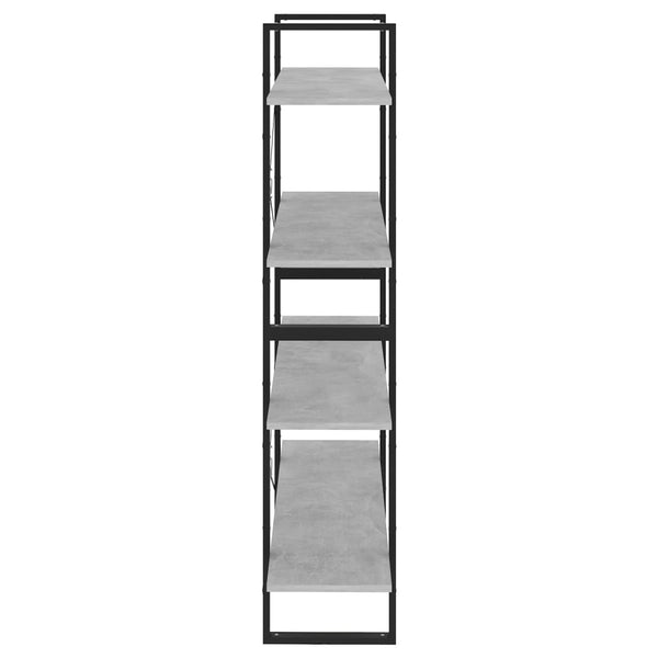 vidaXL Bibliothèque 4 étagères gris béton 100x30x140 cm en bois d'ingénierie