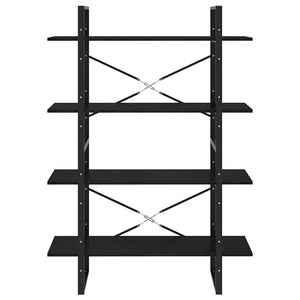 Schwarzes Bücherregal aus Kiefernholz, 4 Böden