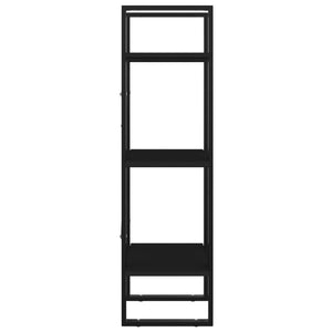 Schwarzes Bücherregal mit 3 Fächern